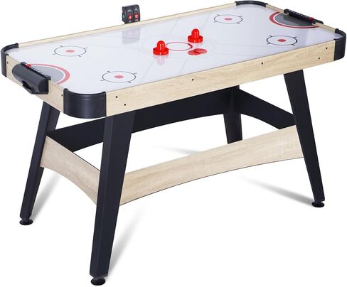 58" Air Hockey Table, Arcade Powered Air Hockey Game Table with Powerful Motor, Digital LED Scoreboard, Hockey Table Gaming Set Includes 2 Pucks & 2 Pushers for Home Game Room in Kuwait