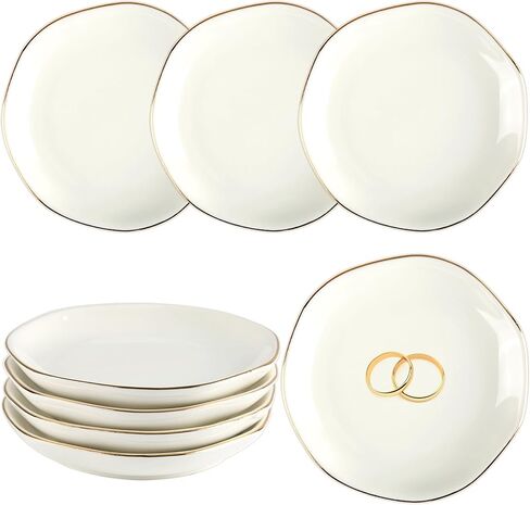 8 Pcs Ceramic Jewelry Tray 4.4in Ring Dish Bulk Decorative Trinket Dishes for Rings Earrings Necklaces, Bracelets Bridal Shower Wedding Birthdays Gifts Women in Kuwait