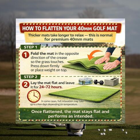 38mm Premium 5x4 Golf Mat- Trusted by PGA Pros, Extra Thick Grass Turf for Indoor/Outdoor Practice - Durable, Non-Slip Design Including Golf Accessories - Golf Gifts for Men, Women, Kids in Saudi Arabia