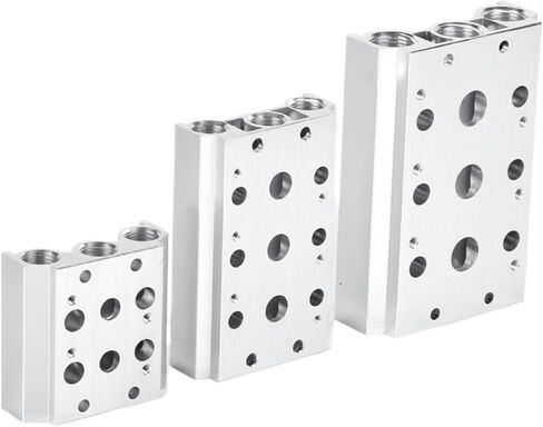 Pneumatic solenoid valve manifold base plate 4V100 4V200 2F 3F 4F 5F 7F 12F station suitable for 4V110 4V120 4V210 4V220 solenoid valve(4V200M-5F) in Saudi Arabia