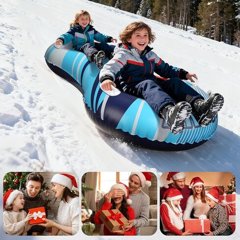 Snow Tube with Towable Tow Rope, UOLUUK 2 Persons Heavy Duty Inflatable Sled for Kids & Adults Premium Abrasion-Resistant Thickened Bottom Sledding for Outdoors in Saudi Arabia