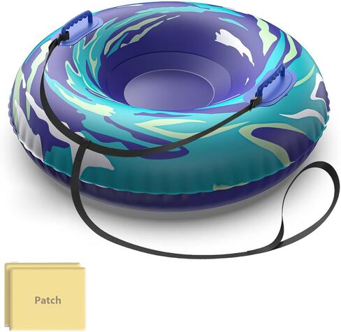 Snow Tube with Towable Tow Rope, UOLUUK 2 Persons Heavy Duty Inflatable Sled for Kids & Adults Premium Abrasion-Resistant Thickened Bottom Sledding for Outdoors in Saudi Arabia