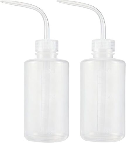 زجاجات غسيل 250 مل/500 مل/1000 مل زجاجة ضغط بلاستيكية مع ملصقات مقياس أدوات سقي للنباتات الداخلية وغسيل التنظيف، أبيض، مادة البولي إيثيلين (500 مل) in Kuwait