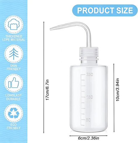 21 Pcs 250 ml Tattoo Wash Bottles, 8 oz Plastic Squeeze and Squirt Bottles with Narrow Mouth for Tattoo Cleaning, Lab Use, Plant Irrigation and Medical Use in Saudi Arabia