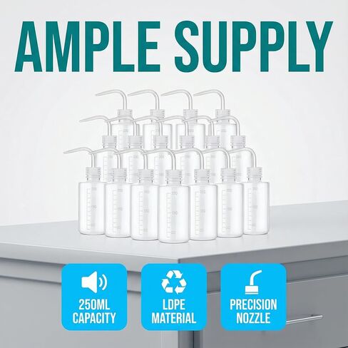 21 Pcs 250 ml Tattoo Wash Bottles, 8 oz Plastic Squeeze and Squirt Bottles with Narrow Mouth for Tattoo Cleaning, Lab Use, Plant Irrigation and Medical Use in Saudi Arabia
