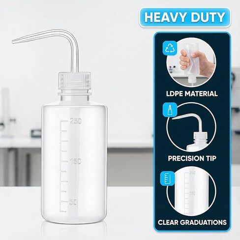 21 Pcs 250 ml Tattoo Wash Bottles, 8 oz Plastic Squeeze and Squirt Bottles with Narrow Mouth for Tattoo Cleaning, Lab Use, Plant Irrigation and Medical Use in Saudi Arabia