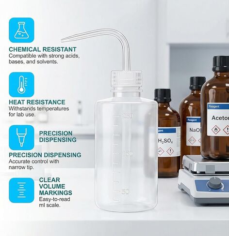 21 Pcs 250 ml Tattoo Wash Bottles, 8 oz Plastic Squeeze and Squirt Bottles with Narrow Mouth for Tattoo Cleaning, Lab Use, Plant Irrigation and Medical Use in Saudi Arabia