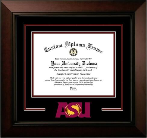 Campus Images Arizona State University Diploma Frame 8.5x11 – Legacy Black Cherry with Printed ASU Logo Officially Licensed Graduation Frame in Saudi Arabia