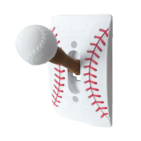 غطاء مفتاح الإضاءة بطابع البيسبول مع مقبض مضرب قابل للفصل، ديكور فريد لغرفة النوم الرياضية، هدية للمعجبين in Kuwait