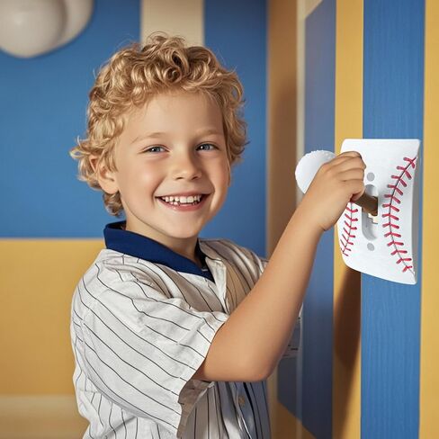 غطاء مفتاح الإضاءة بطابع البيسبول مع مقبض مضرب قابل للفصل، ديكور فريد لغرفة النوم الرياضية، هدية للمعجبين in Kuwait