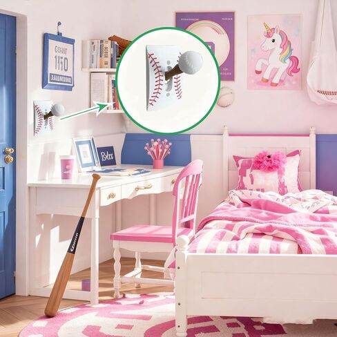 غطاء مفتاح الإضاءة بطابع البيسبول مع مقبض مضرب قابل للفصل، ديكور فريد لغرفة النوم الرياضية، هدية للمعجبين in Kuwait