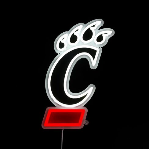 Officially Licensed Cincinnati Bearcats LED Neon Sign – 9.86" x 15" Red & White-Emitting Wall Light with Adjustable Brightness, Inline Dimmer & On/Off Switch, USB Powered with Adapter – College Wall Décor in Kuwait
