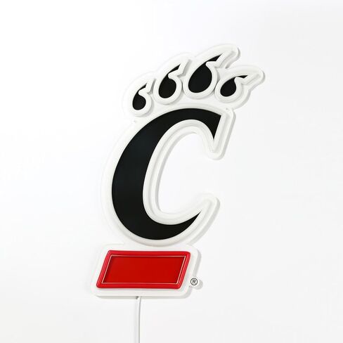 Officially Licensed Cincinnati Bearcats LED Neon Sign – 9.86" x 15" Red & White-Emitting Wall Light with Adjustable Brightness, Inline Dimmer & On/Off Switch, USB Powered with Adapter – College Wall Décor in Kuwait