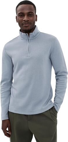 Vince Men's Cotton Blend Double Quarter Zip Pullover in Saudi Arabia