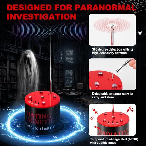 Ghost Hunting Equipment Paranormal Equipment with 5 Levels Adjustable Sensitivity, Temperature Deviation Detection and 360° Antenna Detection, Upgraded Version for Paranormal Investigator in Kuwait