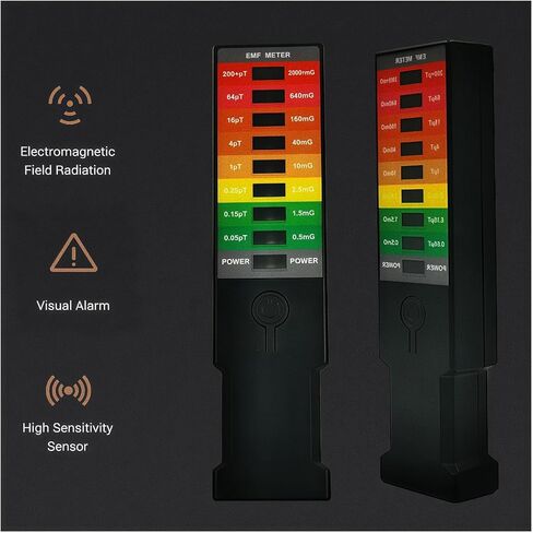 Handheld EMF Detector with LED Light Scale, Electromagnetic Field Strength Meter for Paranormal Exploration, Ghost Hunting, and Environmental Testing in Saudi Arabia