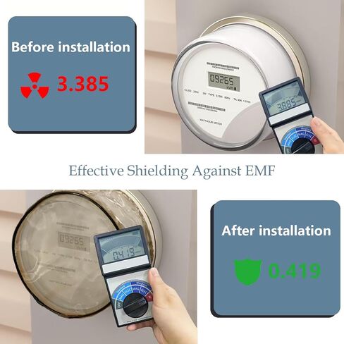 غطاء العداد الذكي، درع غطاء عداد الإشعاع E mf R، مانع e mf للمنزل لقفص فاراداي لدرع العداد الذكي، كتلة حماية درع RF المرئية 5G مع غطاء سفلي قابل للتعديل in Kuwait