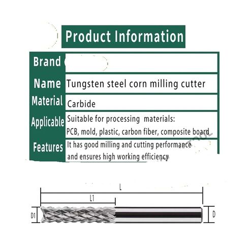 1pcs Solid Carbide Corn End Milling Cutting Bits D1.0-12mm PCB CNC Cutting Tools(D10x32xD10x75) in Saudi Arabia