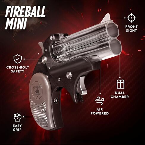 Fireball Mini, Smallest .50 Caliber Launcher, Dual-Ammo Air-Powered Home and Self-Defense Device, 50-Foot Range, Compact Non-Lethal Protection Set with Compressed-Air Capsules and Training Rounds in Kuwait