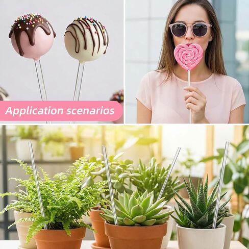 120 Pcs Clear Acrylic Sticks, 8 Inch 2 mm Diameter Acrylic Rods Round Cake Topper Sticks for DIY Crafts Cupcake Chocolate Cookie Dessert Decorations Cake Toppers Candy Cakes Pops Stick in Saudi Arabia