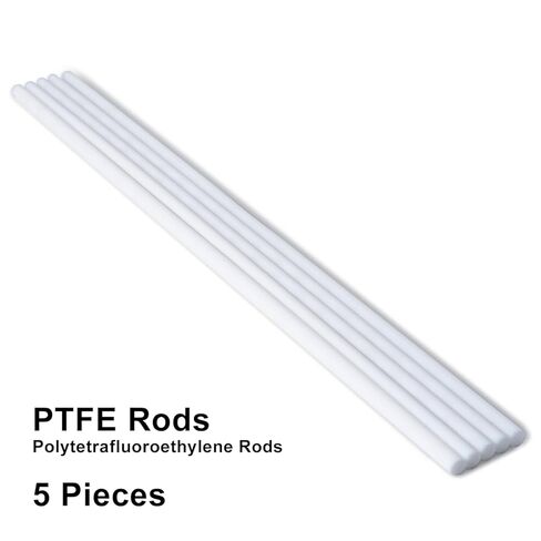 قضيب مستدير من البلاستيك الأبيض مقاس 1/4 بوصة من مادة PTFE، طول 13 بوصة، قضيب رفيع بقطر 6 مم من البولي تيترافلوروإيثيلين عبوة من 5 قطع من Mujoony in Kuwait
