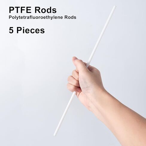 قضيب مستدير من البلاستيك الأبيض مقاس 1/4 بوصة من مادة PTFE، طول 13 بوصة، قضيب رفيع بقطر 6 مم من البولي تيترافلوروإيثيلين عبوة من 5 قطع من Mujoony in Kuwait