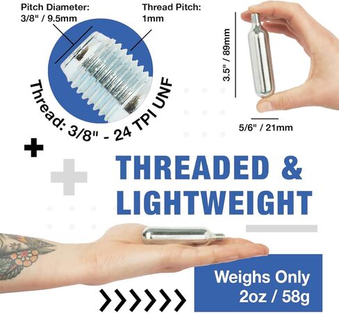 ICO 150 قطعة 16 جرام خراطيش ثاني أكسيد الكربون مترابطة لمنفاخ إطارات الدراجة ودراجات MTB ودراجات الطرق - درجة الغذاء in Kuwait