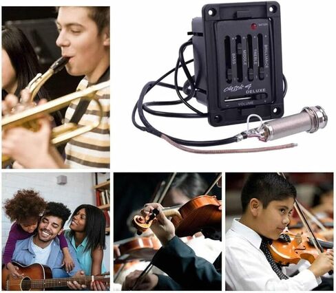 Guitar Pickup Classic Acoustic 4 Band Preamp Tuner Dual Model Presys Mic Blend Preamp Guitar Equalizer Tuner in Kuwait