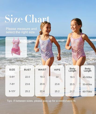 Girls One Piece Swimsuit Cute Swimsuit Girl Sparkle Swimwear Beach Bathing Suit Cover Up Skirt Adjustable Strap 5-10 in Saudi Arabia