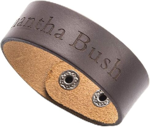 Custom Engraved Fashion Personalized Genuine Leather Wristband Bracelets Cuff Unisex Gift in Kuwait
