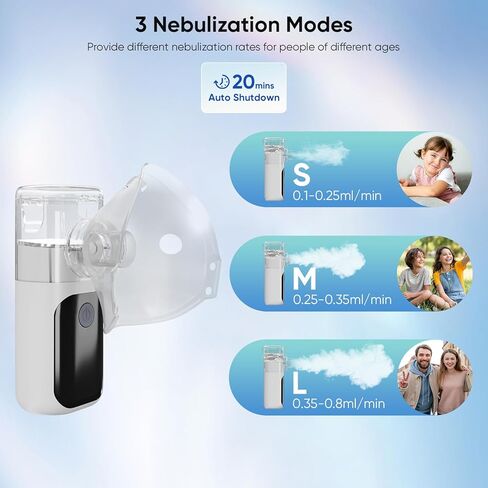 Portable Nebulizer,Hailie Sensor Model NF0096, Nebulizer Machine for Adults & Kids, Handheld Nebulizer for Travel and Home Use in Kuwait