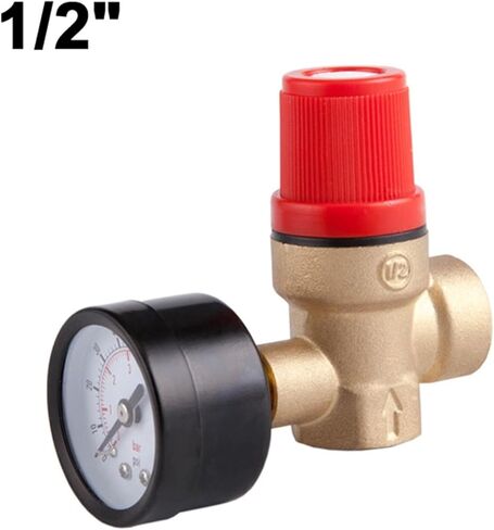 DN15 Brass Boiler Safety Valve 1/2" Female Thread Exhaust Pressure Relief With Gauge(6Bar) in Saudi Arabia