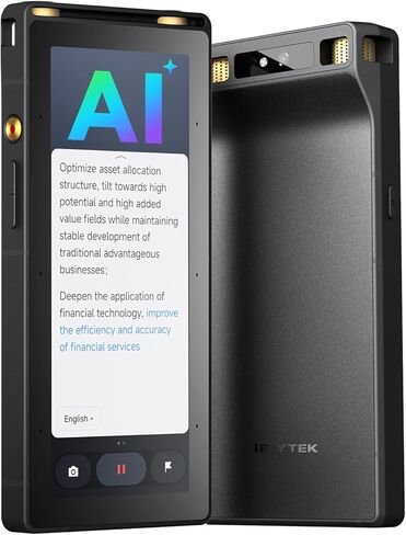 مسجل iFLYTEK S6 AI، مسجل صوت رقمي احترافي مع ملخص AI ونسخ صوتي إلى نص في الوقت الحقيقي، ترجمة دون اتصال وتخزين آمن، تسجيل عالي الدقة بميكروفون مزدوج للأعمال والوسائط in Saudi Arabia