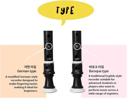 Soprano Recorder - YSR-311B, Baroque Style, Bright & Pure Sound, Made in Korea, Ideal for Beginners and Musicians - Blue Color in Saudi Arabia