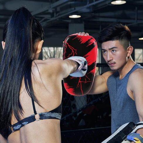 ibasenice Taekwondo Kick Pad and Punching Block, Anti-Explosion Pu Material, Black and Red, Multi-Functional Martial Arts Training Focus Mitts for Karate, Kickboxing, Muay Thai, and MMA in Saudi Arabia
