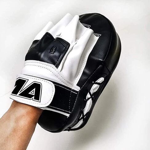TMA Boxing Curved Focus Punching Mitts - Premium Sparring Hand Pads for Boxing & MMA Trainers | Wear-Resisting Punch Mitts for Adults w/Adjustable Strap | Punching Pads in Kuwait