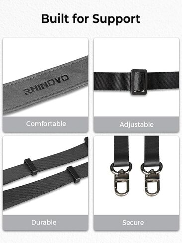 حزام الحبل RC للطائرة بدون طيار | يناسب وحدات التحكم DJI RC Pro 2، RC/RC 2، RC Plus | نطاق قابل للتعديل ممتد من 22 إلى 29 بوصة | مشبك فولاذي متين 304 in Kuwait