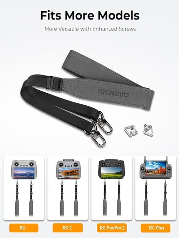 حزام الحبل RC للطائرة بدون طيار | يناسب وحدات التحكم DJI RC Pro 2، RC/RC 2، RC Plus | نطاق قابل للتعديل ممتد من 22 إلى 29 بوصة | مشبك فولاذي متين 304 in Kuwait