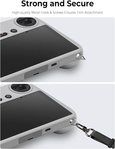 حزام الحبل RC للطائرة بدون طيار | يناسب وحدات التحكم DJI RC Pro 2، RC/RC 2، RC Plus | نطاق قابل للتعديل ممتد من 22 إلى 29 بوصة | مشبك فولاذي متين 304 in Kuwait