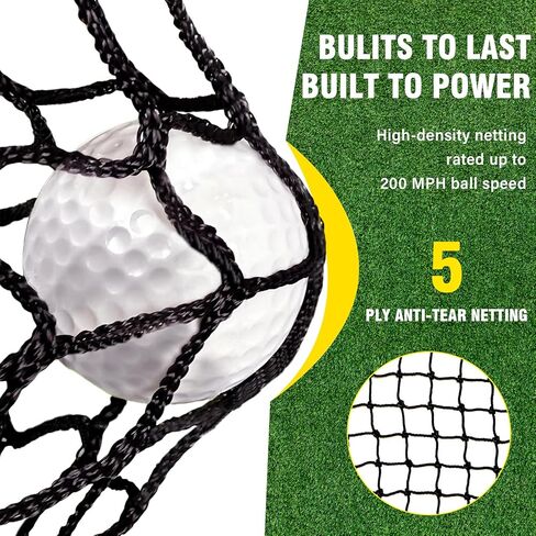 شبكة جولف، 10 × 7 أقدام مع بساط تدريب الجولف، شبكة مساعدة على الضرب مع تدريب متعدد الأهداف للقيادة في الفناء الخلفي والتقطيع للاستخدام الداخلي والخارجي، شبكة من 5 طبقات مضادة للتمزق وحقيبة حمل، هدايا للرجال والأب لاعب الجولف in Kuwait