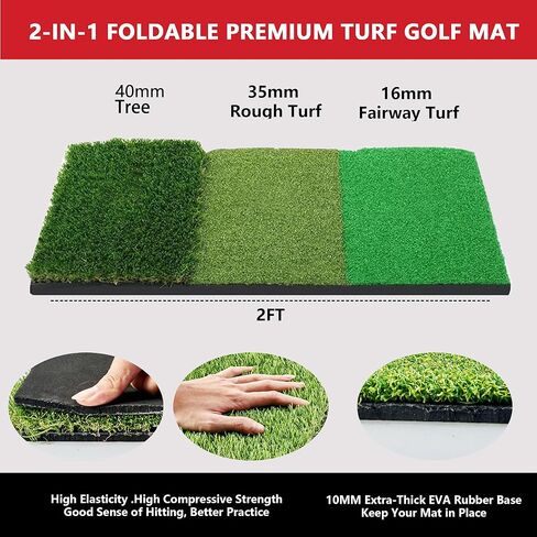 شبكة تدريب الجولف مقاس 10 × 7 أقدام مع هدف التقطيع، وبساط قابل للطي، و8 تي شيرتات و6 كرات - شبكة ضرب جولف الكل في واحد للفناء الخلفي، والاستخدام الداخلي والخارجي، وتتضمن حقيبة حمل لسهولة التخزين in Kuwait