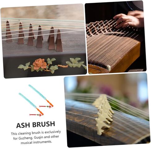 Guzheng Cleaning Brush 2pcs Rabbit Hair Brush for Dust Removal Instrument Care in Kuwait