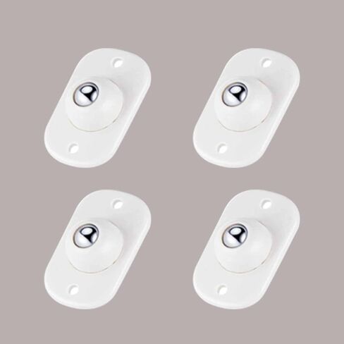 4 Pcs Self Adhesive 360° Swivel Caster Wheels Universal Mini Rollers for Storage Boxes Trash Cans Under-Bed Kitchen Use White (Single Bead Nylon) in Saudi Arabia
