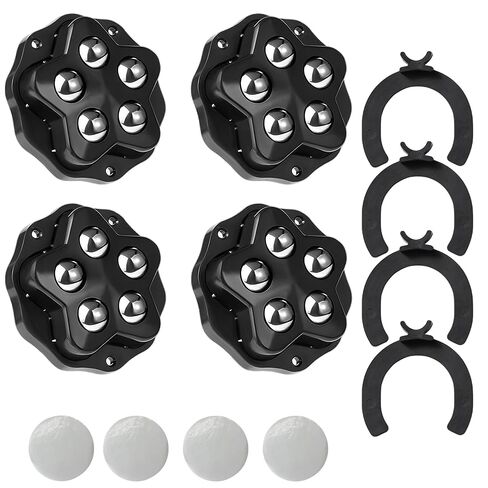 4 قطع عجلات ذاتية اللصق مع وسادات فرامل، بكرات أثاث تحمل كرة صغيرة تدور 360 درجة، سعة إجمالية 300 رطل، عجلات دوارة عالمية لصناديق التخزين وصناديق القمامة للأجهزة الصغيرة in Kuwait