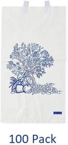 100/Pk Disposable Medical Plastic Self Adhering Bedside Bag 7" x 11.5" Blue Floral Print Polyethylene Adhesive in Saudi Arabia