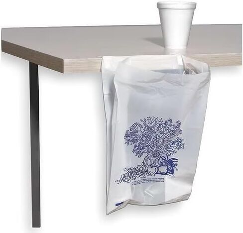 100/Pk Disposable Medical Plastic Self Adhering Bedside Bag 7" x 11.5" Blue Floral Print Polyethylene Adhesive in Saudi Arabia