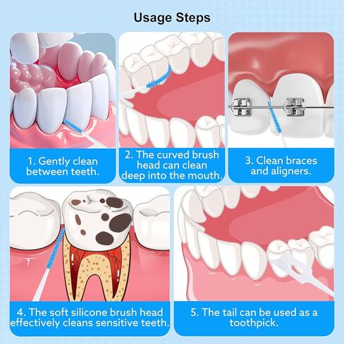 230 PCS Braces Brush, interdental Brushes Between Teeth Soft Dental Floss Picks Toothpicks Dental Brush Braces Flossers for Braces Cleaning Kit Tooth Cleaner Tool with case(Bright Colors) in Kuwait