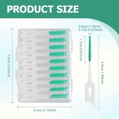 480 Pcs Dental Floss Picks, Soft Silicone Tooth Picks Flossers, Interdental Brushes with Case, Soft Dental Floss Picks for Teeth Cleaning, Braces, Bridges, Adult, Plaque Removal (Green) in Kuwait