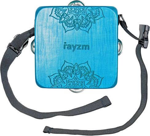 rayzm Mini Tambourine Cajon - Maple Wood Cajon Drum with Dual-Sound Zones, Jingles, Adjustable Waist/Leg Strap & Bag, Portable Percussion Instrument for Rhythm Practice & Live Shows in Kuwait