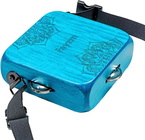 rayzm Mini Tambourine Cajon - Maple Wood Cajon Drum with Dual-Sound Zones, Jingles, Adjustable Waist/Leg Strap & Bag, Portable Percussion Instrument for Rhythm Practice & Live Shows in Kuwait